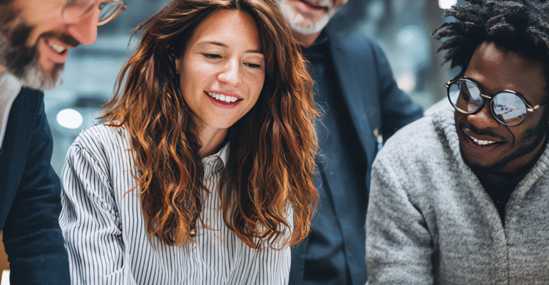 A team working together.