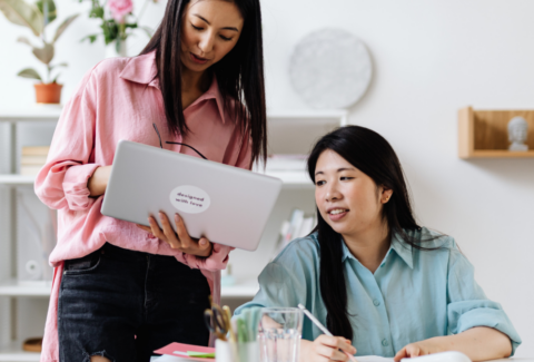 A boss giving feedback to their employee