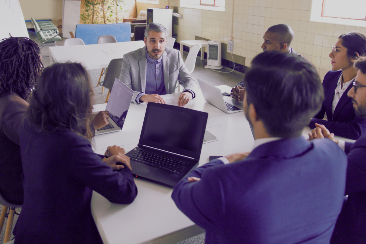 A team, focusing on human-centered work