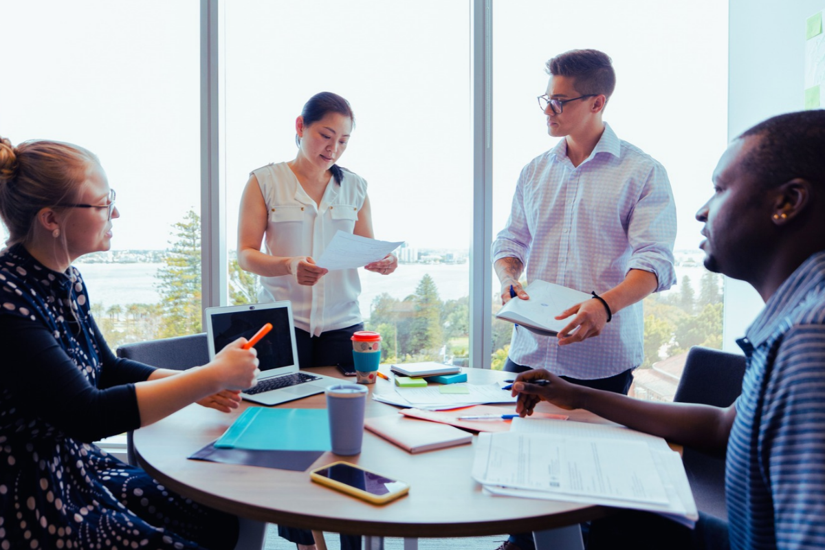 A team of people working together